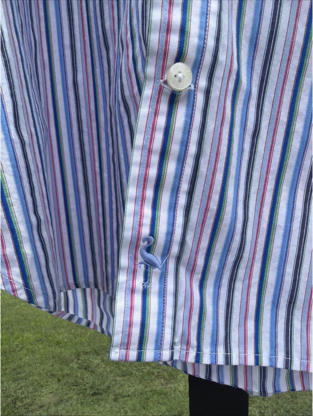 TAILORBYRD DESIGNER BUTTON UP DRESS SHIRT Mens XL Striped Colorful Flip Cuffs - Picture 2 of 9